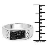 0.23 Carat Genuine Black Diamond .925 Sterling Silver Ring