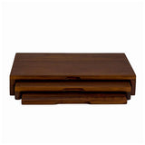 Lava Cast Iroko Wooden Serving Board Set - Durable Rectangular Cutting Board for Meat and Food Serving, 9.84 x 15.75 inches