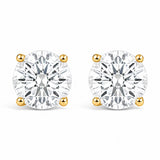 IGI Certified 14K Yellow Gold 1.00 Cttw Round Lab Grown Diamond Solitaire Stud Earrings
