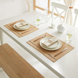 Ocean Home Jute Placemats Set of 2: Natural Woven Table Mats, Eco-Friendly & Biodegradable, Rustic Bohemian Dining Decor, 17.7x13.8 inches