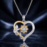 925 Sterling Silver Plated Gold Moissanite Necklace with Pavé Setting for Women