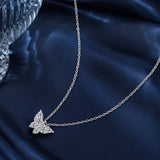 925 Sterling Silver Plated White Gold Moissanite Necklace 40+5cm for Women