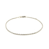 2.0mm 14k White Gold Solid Diamond Cut Rope Bracelet