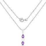 1.34 Carat Genuine Amethyst and Pearl .925 Sterling Silver Pendant