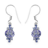 2.04 Carat Genuine Tanzanite .925 Sterling Silver Earrings