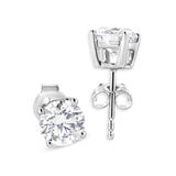 14K White Gold 1 3/4 Cttw Lab Grown Round Brilliant Diamond Solitaire Stud Earring (F-G Color, VS2-SI1 Clarity)