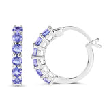 1.20 Carat Genuine Tanzanite .925 Sterling Silver Earrings