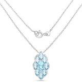 4.77 Carat Genuine Swiss Blue Topaz .925 Sterling Silver Pendant