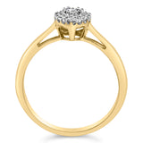 14K Yellow Gold Plated .925 Sterling Silver 1/10 Cttw Round-Cut Diamond Heart Engagement Ring (I-J Color, I3 Clarity) - Size 7
