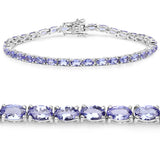 8.75 Carat Genuine Tanzanite .925 Sterling Silver Bracelet
