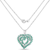 1.53 Carat Genuine Emerald .925 Sterling Silver Pendant