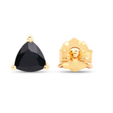 0.70 Carat Genuine Black Sapphire 14K Yellow Gold Earrings