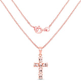 14K Rose Gold Plated 2.58 Carat Genuine Morganite .925 Sterling Silver Pendant