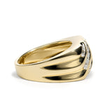 Men's 10K Yellow Gold 1.00 Cttw Channel Set Diamond 5 Row Band Ring