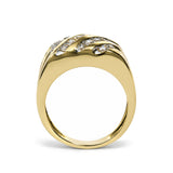 Men's 10K Yellow Gold 1.00 Cttw Channel Set Diamond 5 Row Band Ring