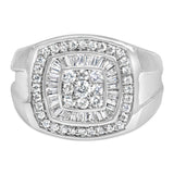 14K White Gold Men's 1 CTTW Diamond Band Ring