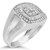 14K White Gold Men's 1 CTTW Diamond Band Ring