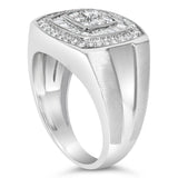 14K White Gold Men's 1 CTTW Diamond Band Ring