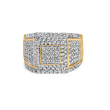 10K Yellow Gold 2-1/2 Cttw Diamond Pave Geometric Cocktail Ring
