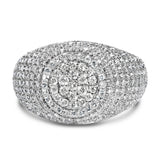 Men's 10K Yellow Gold 1 1/2 Cttw Diamond Cluster Dome Band Ring
