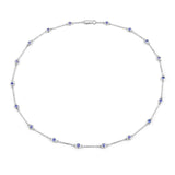 1.80 Carat Genuine Tanzanite .925 Sterling Silver Necklace