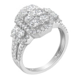 14K White Gold 2 1/4 Cttw Diamond Cocktail Cluster Ring (G-H Color, SI2-I1 Clarity) - Size 7