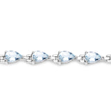 7.00 Carat Genuine Aquamarine .925 Sterling Silver Bracelet