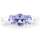 1.41 Carat Genuine Tanzanite .925 Sterling Silver Ring