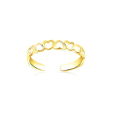 14k Yellow Gold Heart Toe Ring