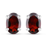 1.70 Carat Genuine Garnet .925 Sterling Silver Earrings