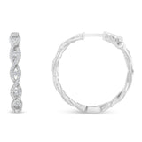 10K White Gold Diamond Hoop Earrings (1 1/2 cttw, H-I Color, I1-I2 Clarity)