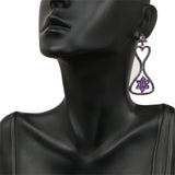 6.31 Carat Genuine Amethyst & Black Spinel .925 Sterling Silver Earrings