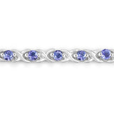 0.91 Carat Genuine Tanzanite .925 Sterling Silver Bracelet