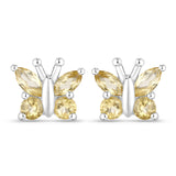 0.88 Carat Genuine Citrine .925 Sterling Silver Earrings