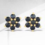0.84 Carat Genuine Blue Sapphire 10K Yellow Gold Earrings