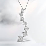 10K White Gold 1 cttw Diamond Snake Curved Pendant Necklace (H-I, I1-I2)