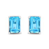 1.40 Carat Genuine Swiss Blue Topaz .925 Sterling Silver Earrings