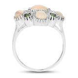 1.90 Carat Genuine Ethiopian Opal and Chrome Diopside .925 Sterling Silver Ring