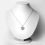 2.66 Carat Genuine Blue Topaz and White Topaz .925 Sterling Silver Pendant