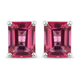3.20 Carat Genuine Pink Topaz .925 Sterling Silver Earrings