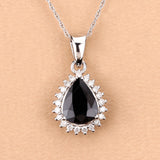 2.09 Carat Genuine Blue Sapphire and White Diamond 14K White Gold Pendant