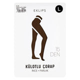 Eklips Cocoa Pantyhose Smooth Semi-Sheer Tights Size L