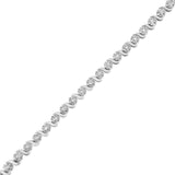 .925 Sterling Silver 1.0 Cttw Diamond Spiral Wave Curved-Link 7" Tennis Bracelet (I-J Color, I3 Clarity)