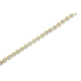 10K Yellow Gold 1/2 Cttw Diamond Alternating X-Link Bracelet