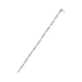 14K White Gold 1.0 Cttw Invisible Set Princess Cut Diamond Alternating Station and Link Tennis Bracelet (I-J Color, I1-I2 Clarity) - Size 7.25" Inches
