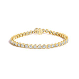 10K Yellow Gold 8.0 Cttw Bezel Set Round Diamond Tennis Bracelet
