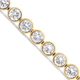 10K Yellow Gold 8.0 Cttw Bezel Set Round Diamond Tennis Bracelet