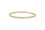 10K Yellow Gold 1.0 Cttw Round Diamond Pave Link Bracelet