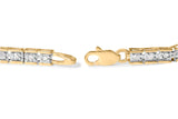 10K Yellow Gold 1.0 Cttw Round Diamond Pave Link Bracelet