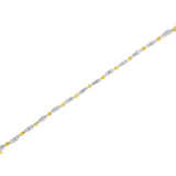 10K Two-Tone Gold 2.0 Cttw Baguette Diamond Channel Link Bracelet